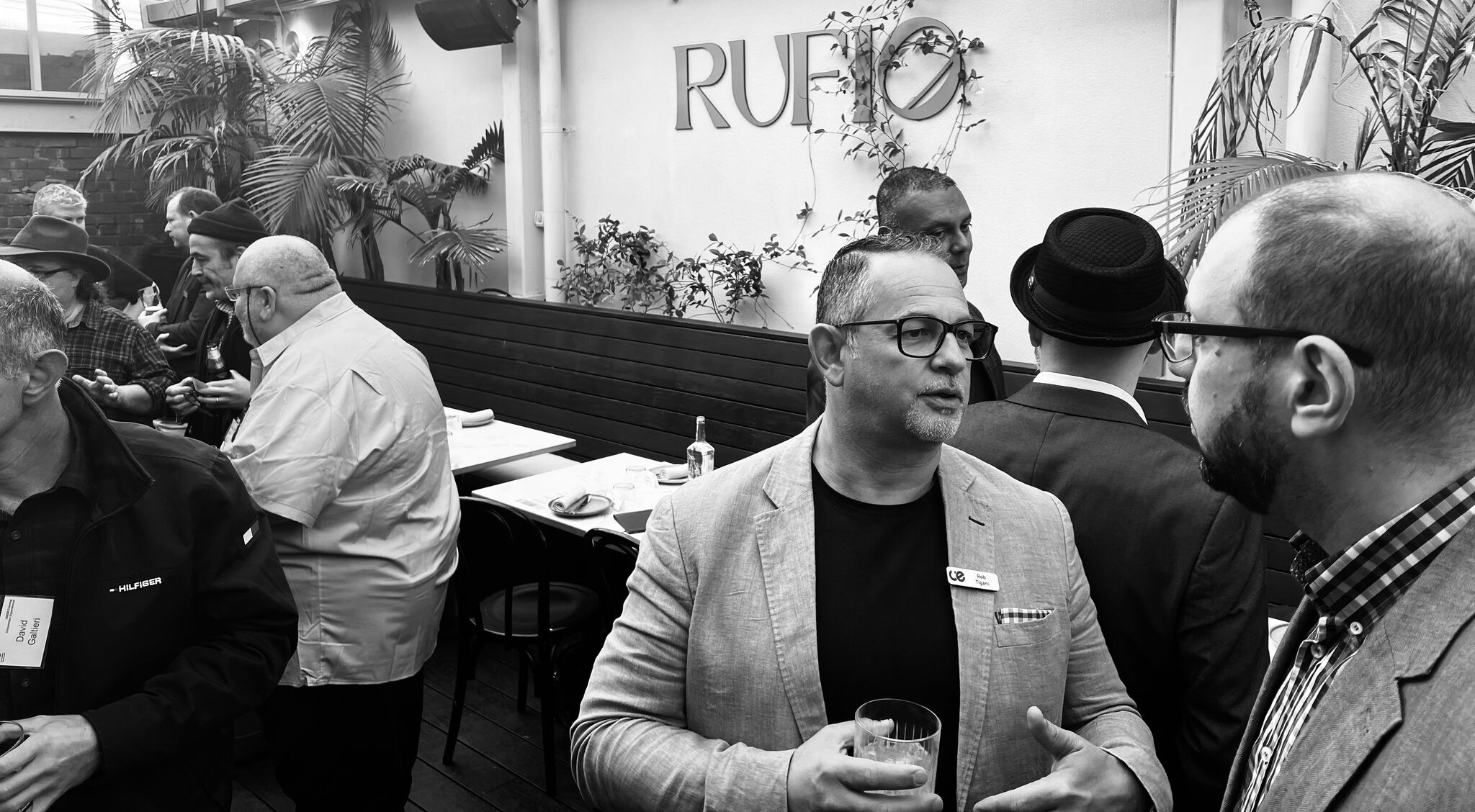 Rob in conversation at an industry event
